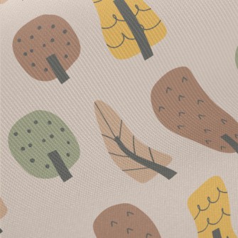 Hand Drawn Autumn Forest Twill