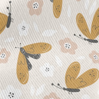 Hand Drawn Cartoon Butterfly Standard Corduroy