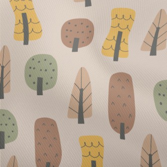Hand Drawn Autumn Forest Dobby