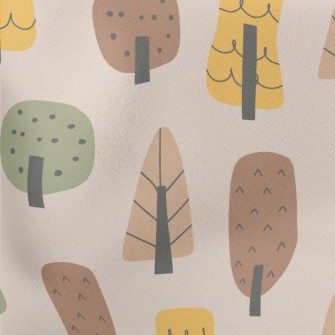 Hand Drawn Autumn Forest Stretch Ponte