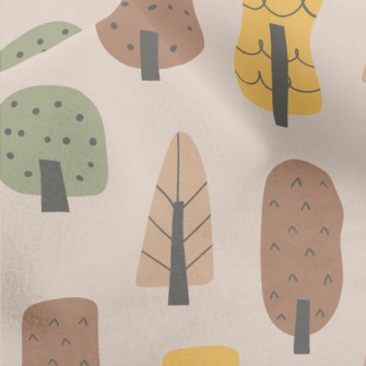 Hand Drawn Autumn Forest Micro Fleece