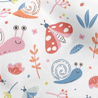 Colorful Snail And Butterfly Micro Fleece