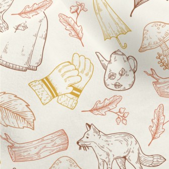 Hand Drawn Harvest Festival El Micro Fleece
