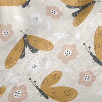 Hand Drawn Cartoon Butterfly Minky