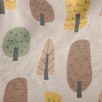 Hand Drawn Autumn Forest Minky