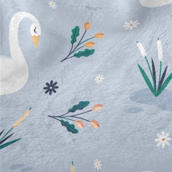 Elegant Swan By The Lake Minky