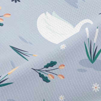 Elegant Swan By The Lake Piqué