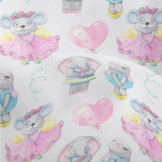 Hand Drawn Girly Animals Lightweight Performance Linen