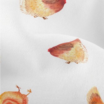 Watercolor Hand Drawn Hen Lightweight Performance Linen
