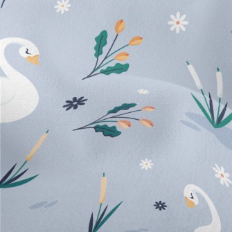 Elegant Swan By The Lake Lightweight Performance Linen