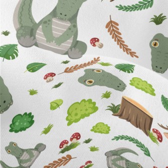 Cartoon Forest Crocodile Lightweight Performance Linen