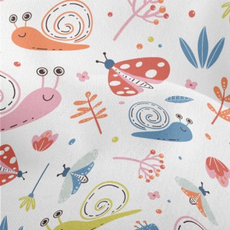 Colorful Snail And Butterfly Lightweight Performance Linen