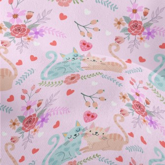 Cute Couple Cats Lightweight Performance Linen