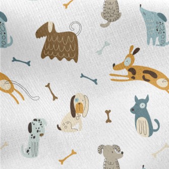 Hand Drawn Pet Dog Jersey Backed Fleece