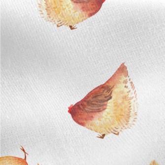 Watercolor Hand Drawn Hen Jersey Backed Fleece