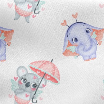 Valentine&#39;s Day Elephant A Jersey Backed Fleece