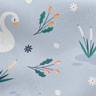 Elegant Swan By The Lake Jersey Backed Fleece