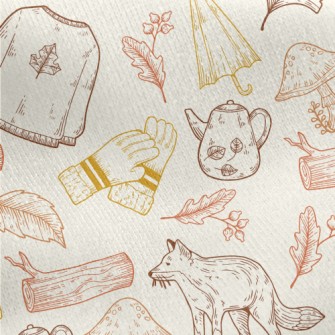 Hand Drawn Harvest Festival El Jersey Backed Fleece