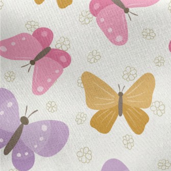Colorful Cartoon Butterfly Jersey Backed Fleece