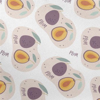Cute Hand Drawn Plums Pongee