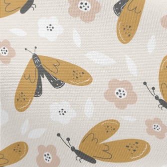 Hand Drawn Cartoon Butterfly Pongee