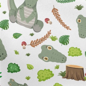 Cartoon Forest Crocodile Pongee