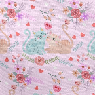 Cute Couple Cats Pongee