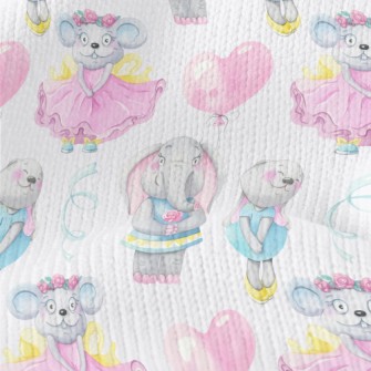 Hand Drawn Girly Animals Stretch Jersey