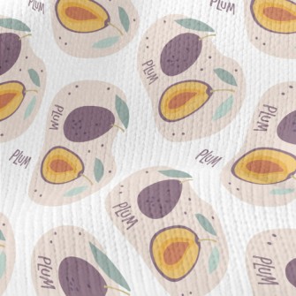 Cute Hand Drawn Plums Stretch Jersey