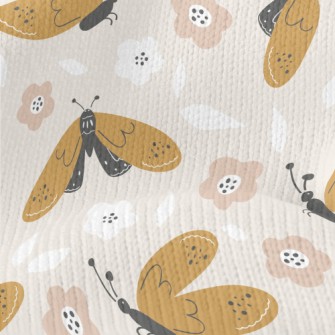 Hand Drawn Cartoon Butterfly Stretch Jersey