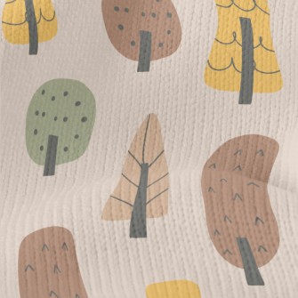 Hand Drawn Autumn Forest Stretch Jersey