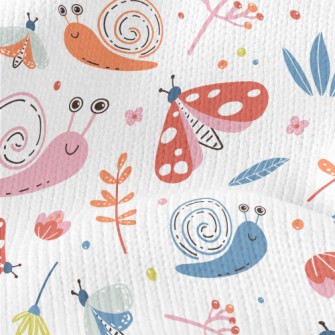 Colorful Snail And Butterfly Stretch Jersey
