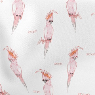 Trendy Pink Parrot Lightweight Cotton Poplin