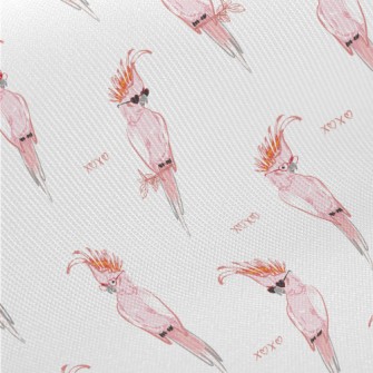 Trendy Pink Parrot Midweight Cotton Poplin