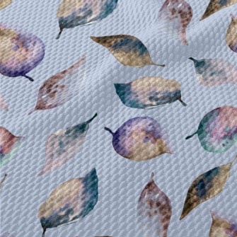 Colorful Watercolor Leaves Birdseye Piqué