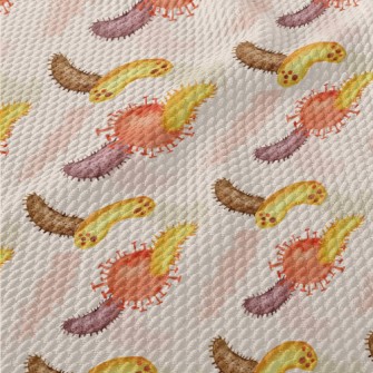 Hand Drawn Colorful Bacteria Birdseye Piqué