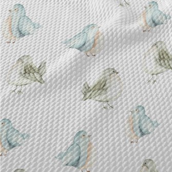Cute Watercolor Bird Birdseye Piqué