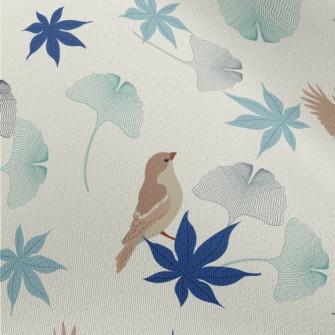 Colorful Leaves And Birds Chiffon