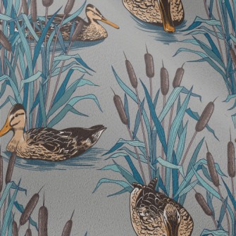 Hand Drawn Wild Duck Chiffon