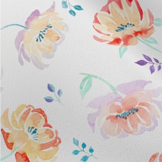 Colorful Watercolor Roses Chiffon
