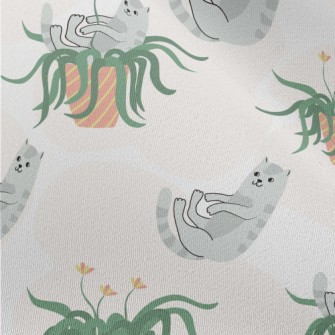 Cats Playing In Potted Plants Chiffon