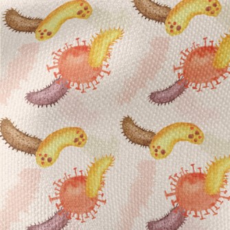 Hand Drawn Colorful Bacteria Waterproof Canvas
