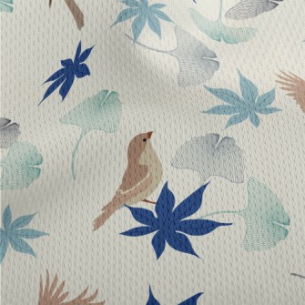 Colorful Leaves And Birds Athletic Mesh Flat Back