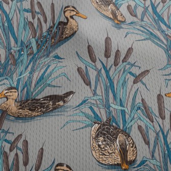 Hand Drawn Wild Duck Athletic Mesh Flat Back