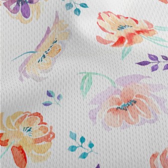 Colorful Watercolor Roses Athletic Mesh Flat Back