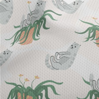 Cats Playing In Potted Plants Athletic Mesh Flat Back
