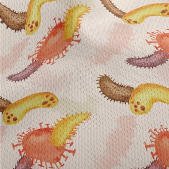 Hand Drawn Colorful Bacteria Athletic Mesh Flat Back