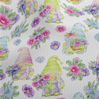 Hand Drawn Flower Gnome Athletic Mesh Flat Back