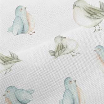 Cute Watercolor Bird Performance Linen