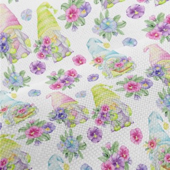 Hand Drawn Flower Gnome Performance Linen